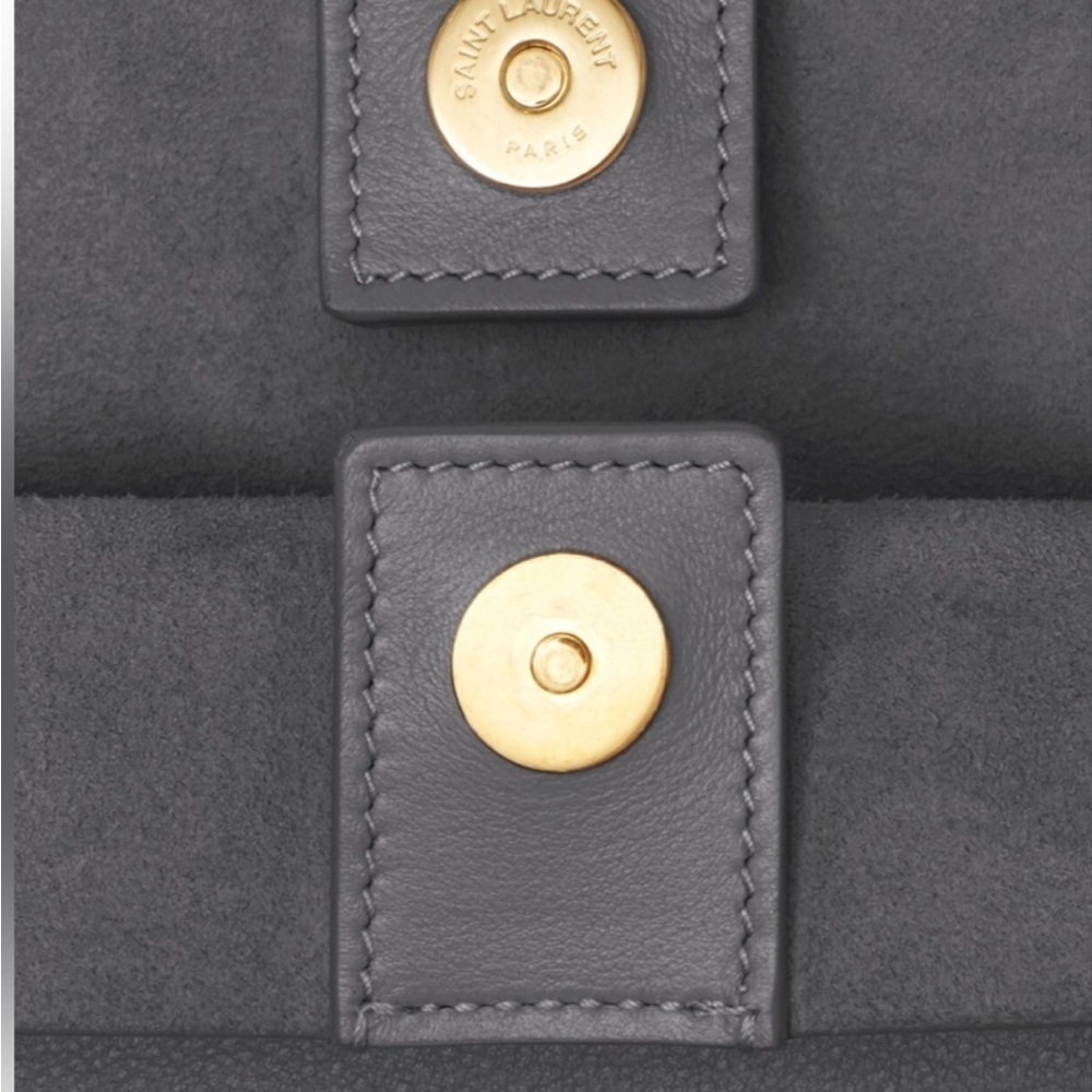 SAINT LAURENT SHOPPING TOTE STORM GRAY LEATHER🌟🤩 - Picture 6 of 15